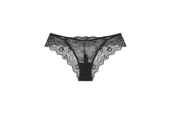 Calcinha Biquíni Em Renda Drama - Preto