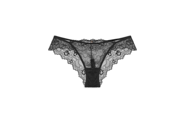 Calcinha Biquíni Em Renda Drama - Preto