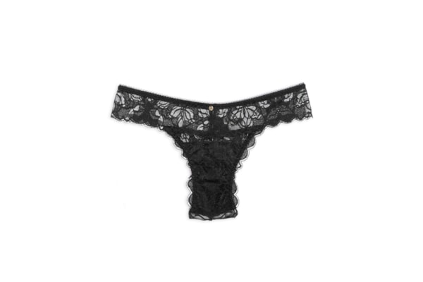 Calcinha Biquíni Em Renda - Preto