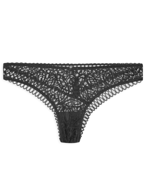 Calcinha Biquíni Em Renda – Preto