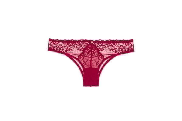 Calcinha Biquíni Em Renda - Vermelho