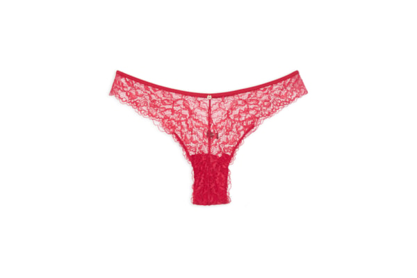 Calcinha Biquíni Em Renda - Vermelho