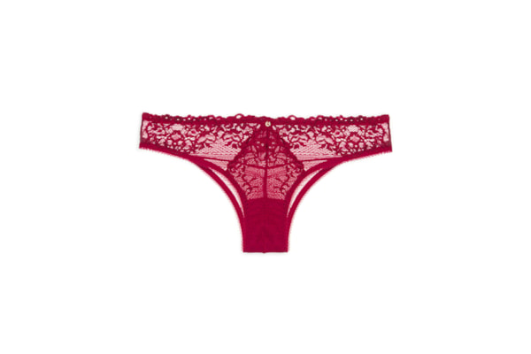 Calcinha Biquíni Em Renda - Vermelho