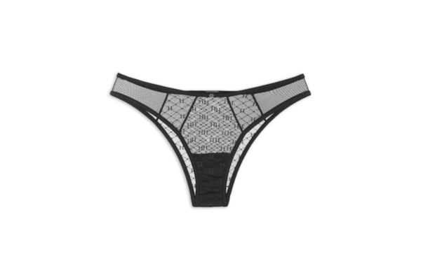 Calcinha Biquíni Em Tule Personalizada - Preto