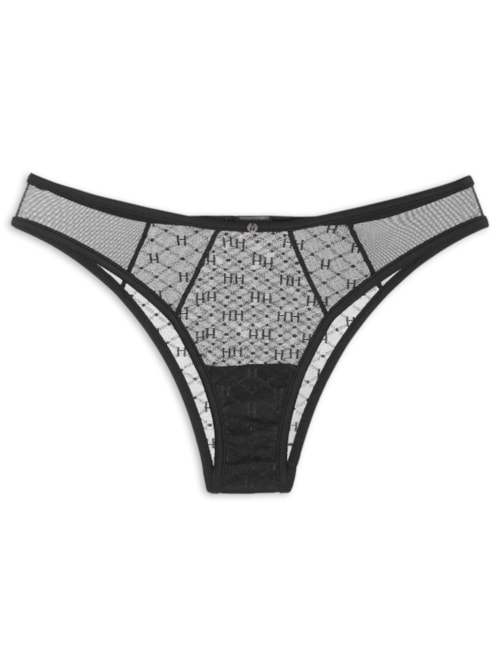 Calcinha Biquíni Em Tule Personalizada - Preto