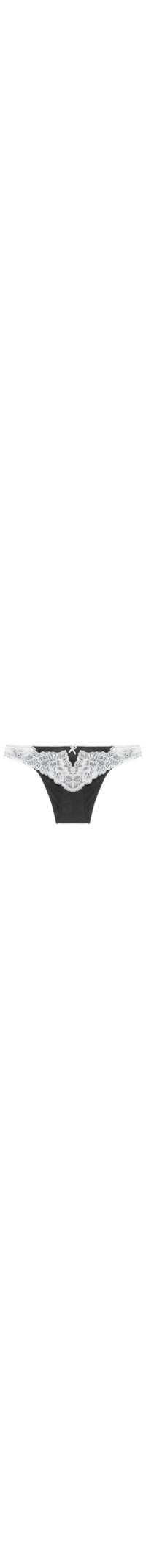 Calcinha Biquíni Flower Cotton - Preto