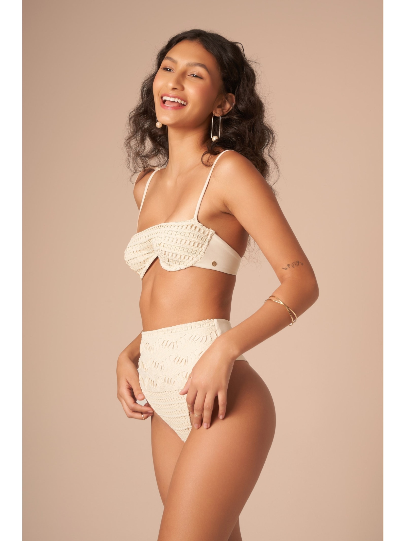 calcinha biquíni Hot Pant Magnólia Areia Suntime