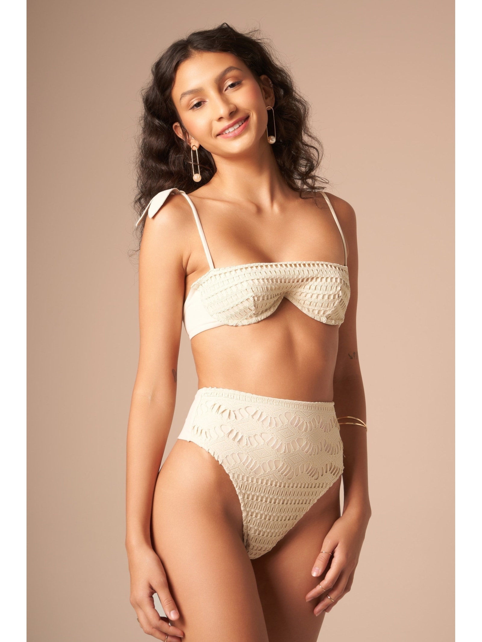 calcinha biquíni Hot Pant Magnólia Areia Suntime