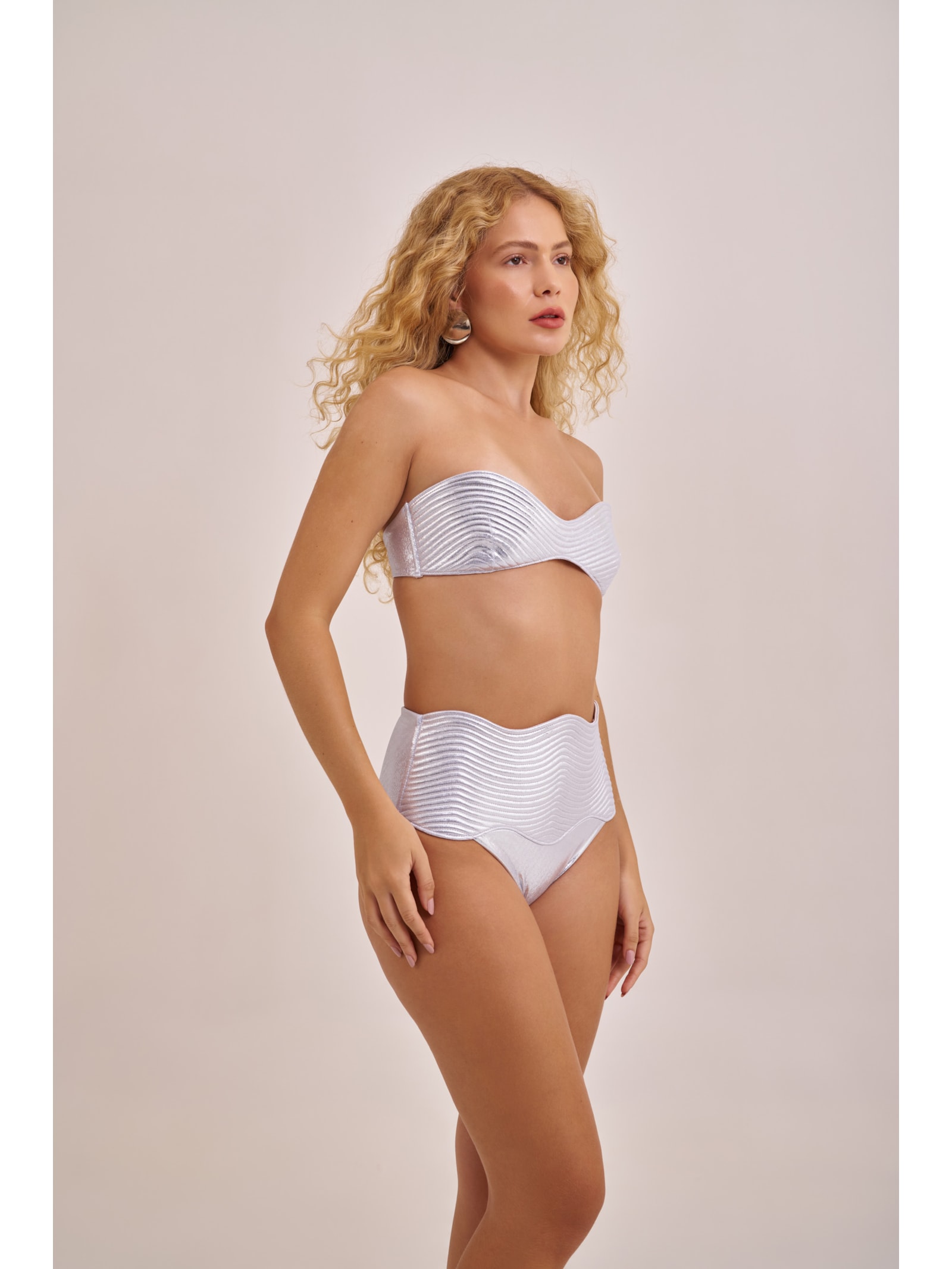calcinha biquíni Hot Pant Stella Prata Suntime