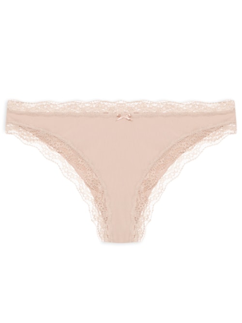 Calcinha Biquíni Microfibra Renda – Rosa
