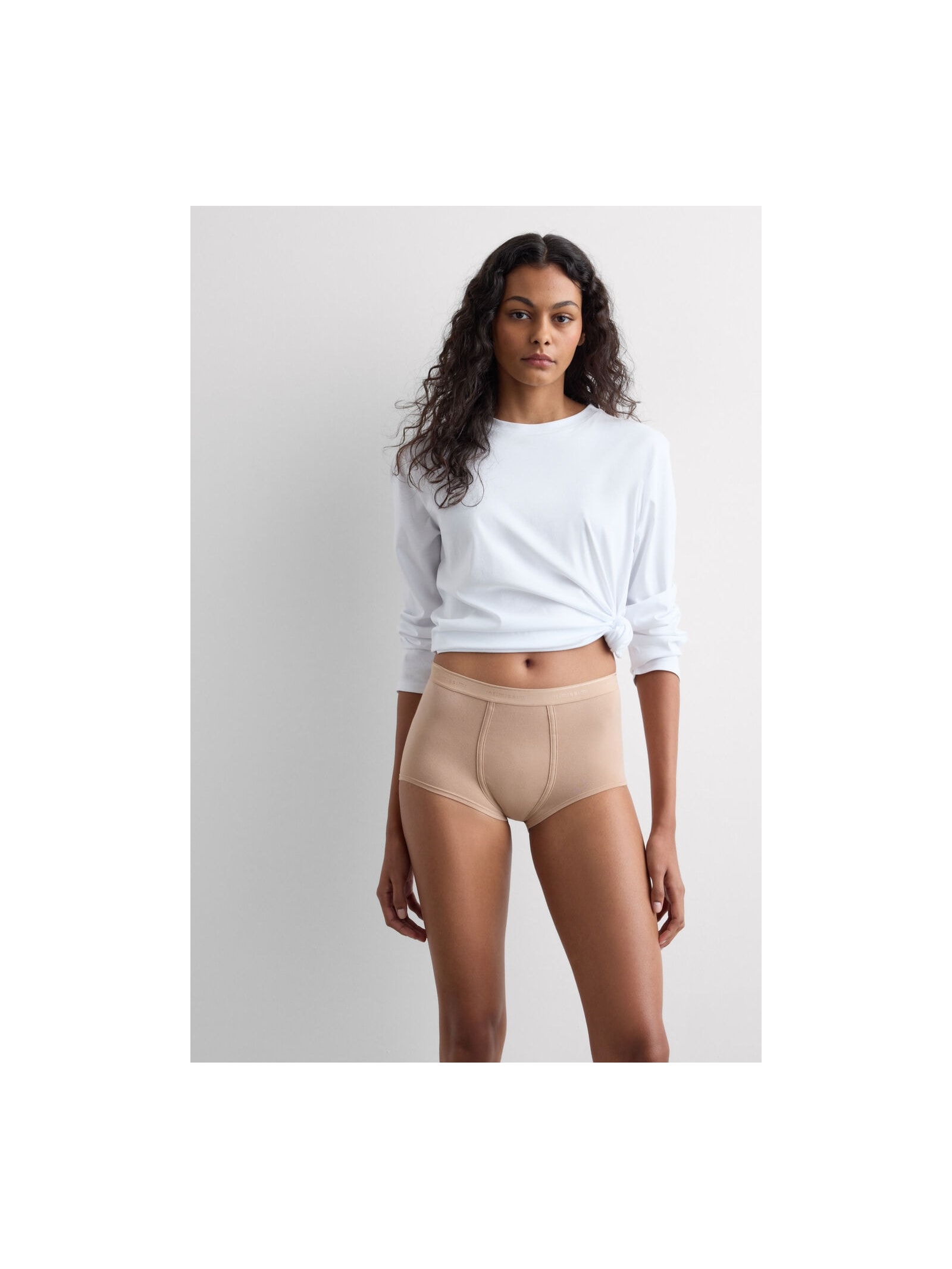 Calcinha Boyshort Em Algodão Natural Bege Intimissimi