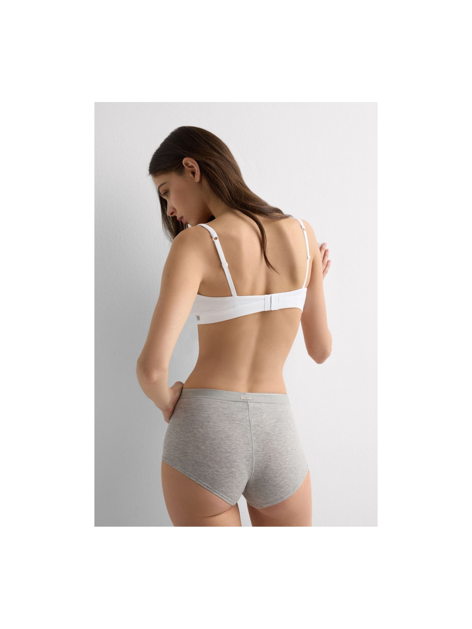 Calcinha Boyshort Em Algodão Natural Cinza Intimissimi