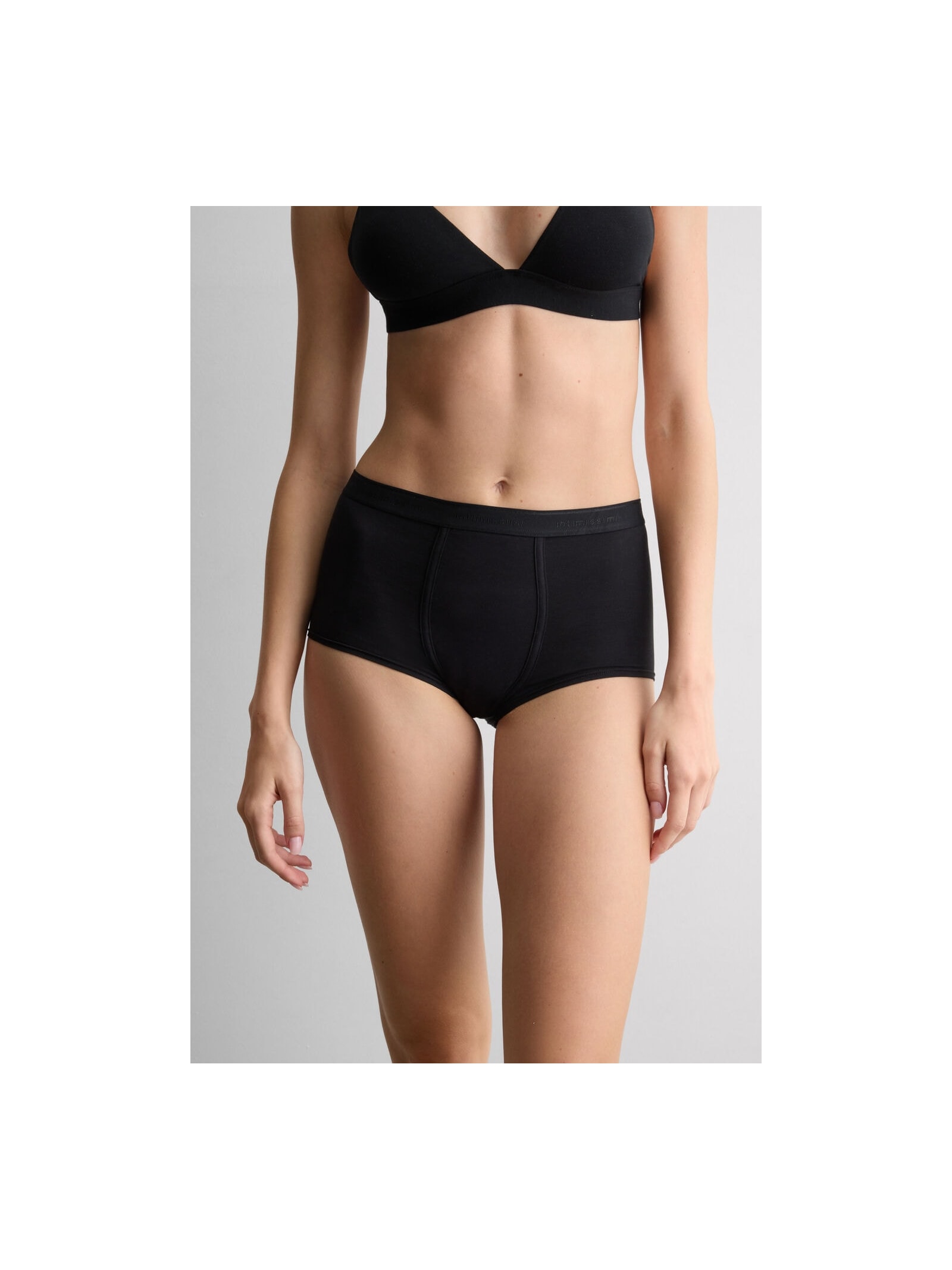 Calcinha Boyshort Em Algodão Natural Preto Intimissimi