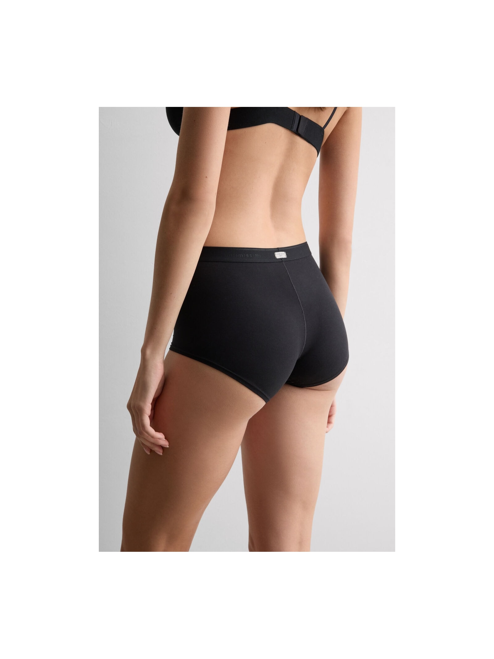 Calcinha Boyshort Em Algodão Natural Preto Intimissimi