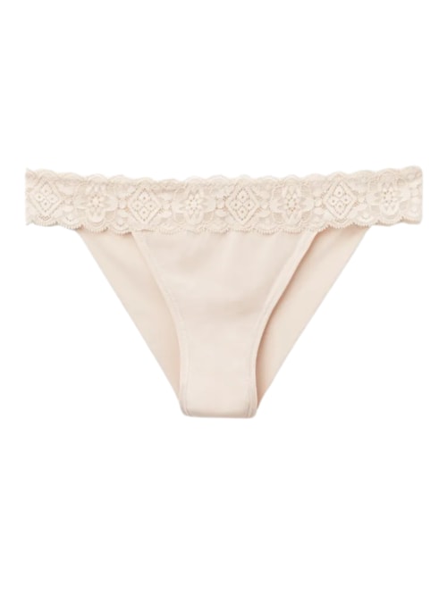 Calcinha Brasileira Carioca Em Renda e Microfibra – Off-White