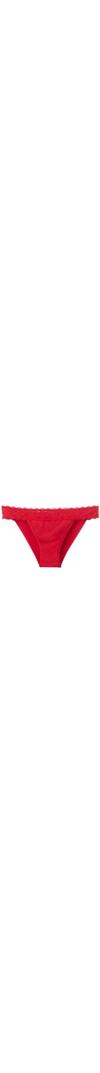 Calcinha Brasileira Carioca Em Renda e Microfibra - Vermelho