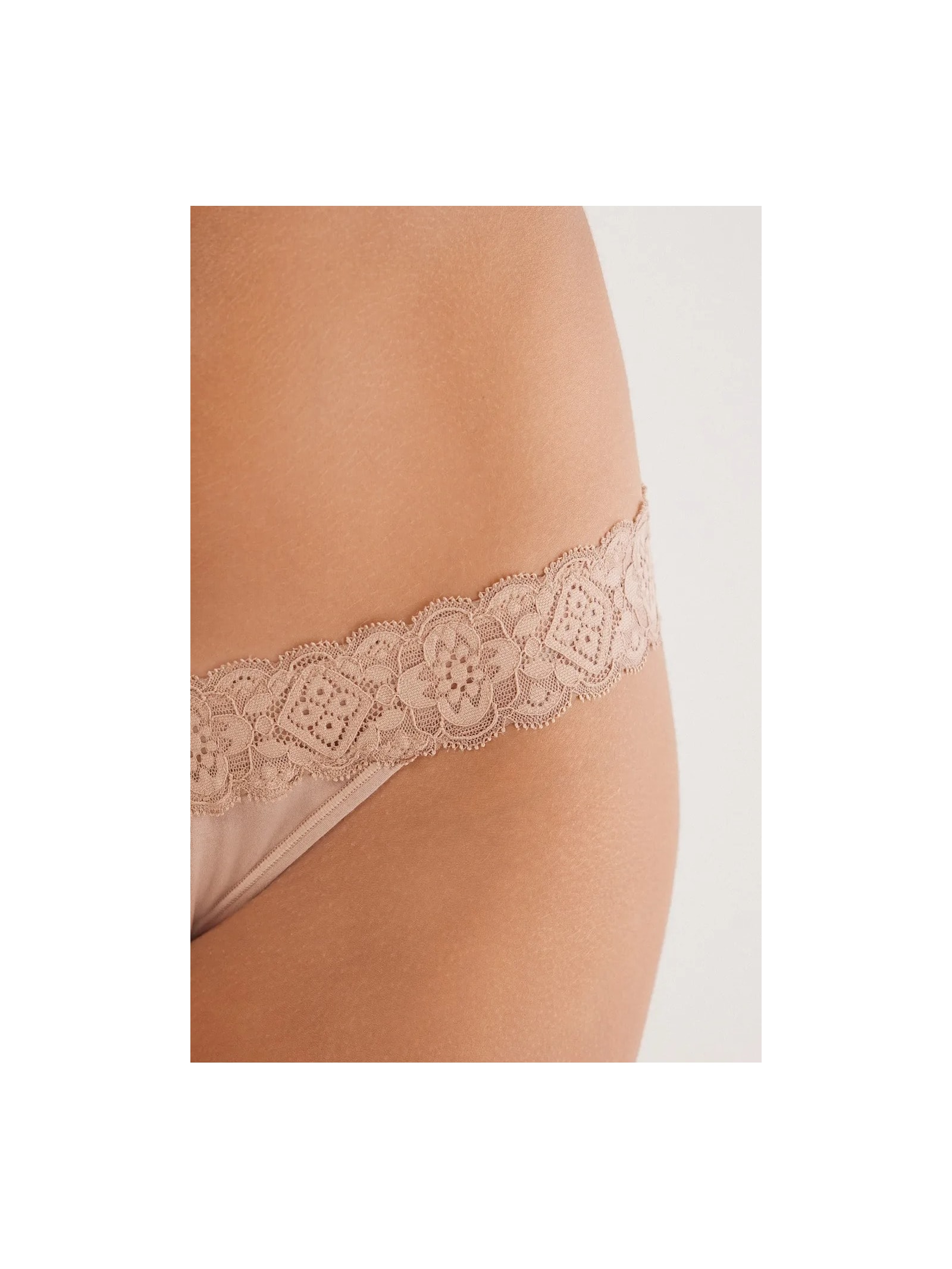 Calcinha Brasileira De Algodão e Renda Bege Intimissimi