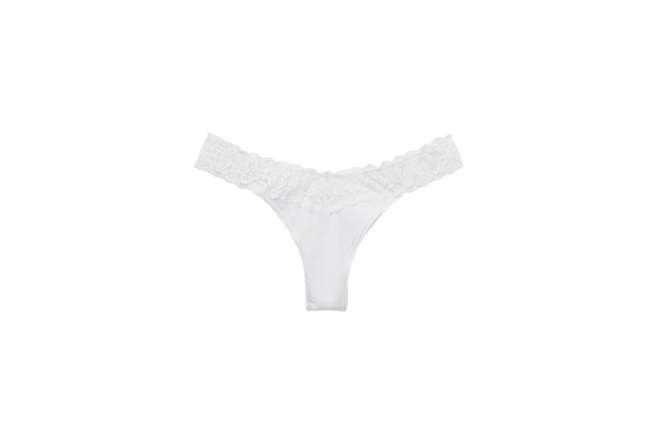 Calcinha Brasileira De Algodão e Renda - Branco