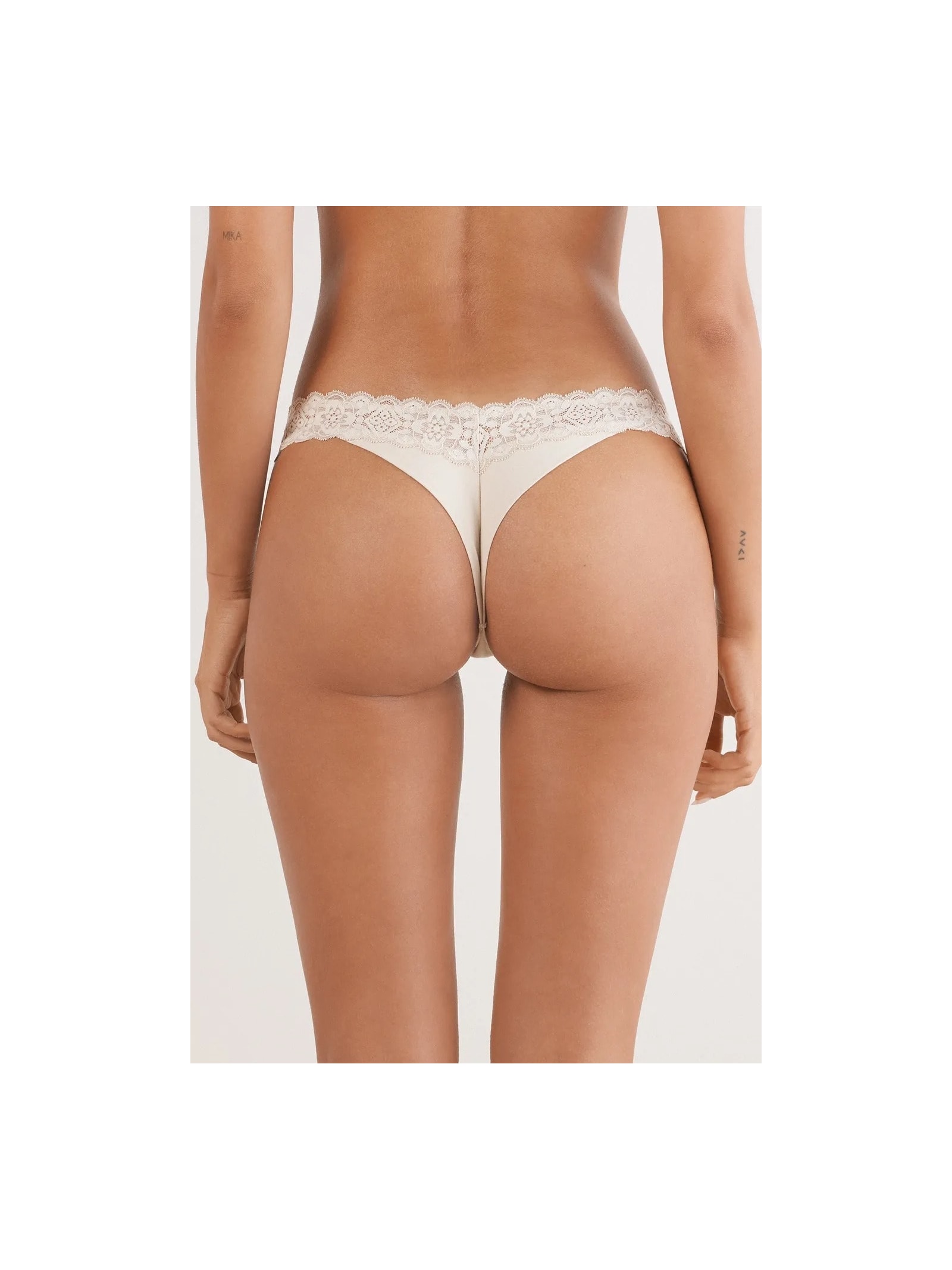 Calcinha Brasileira De Algodão e Renda Off-White Intimissimi