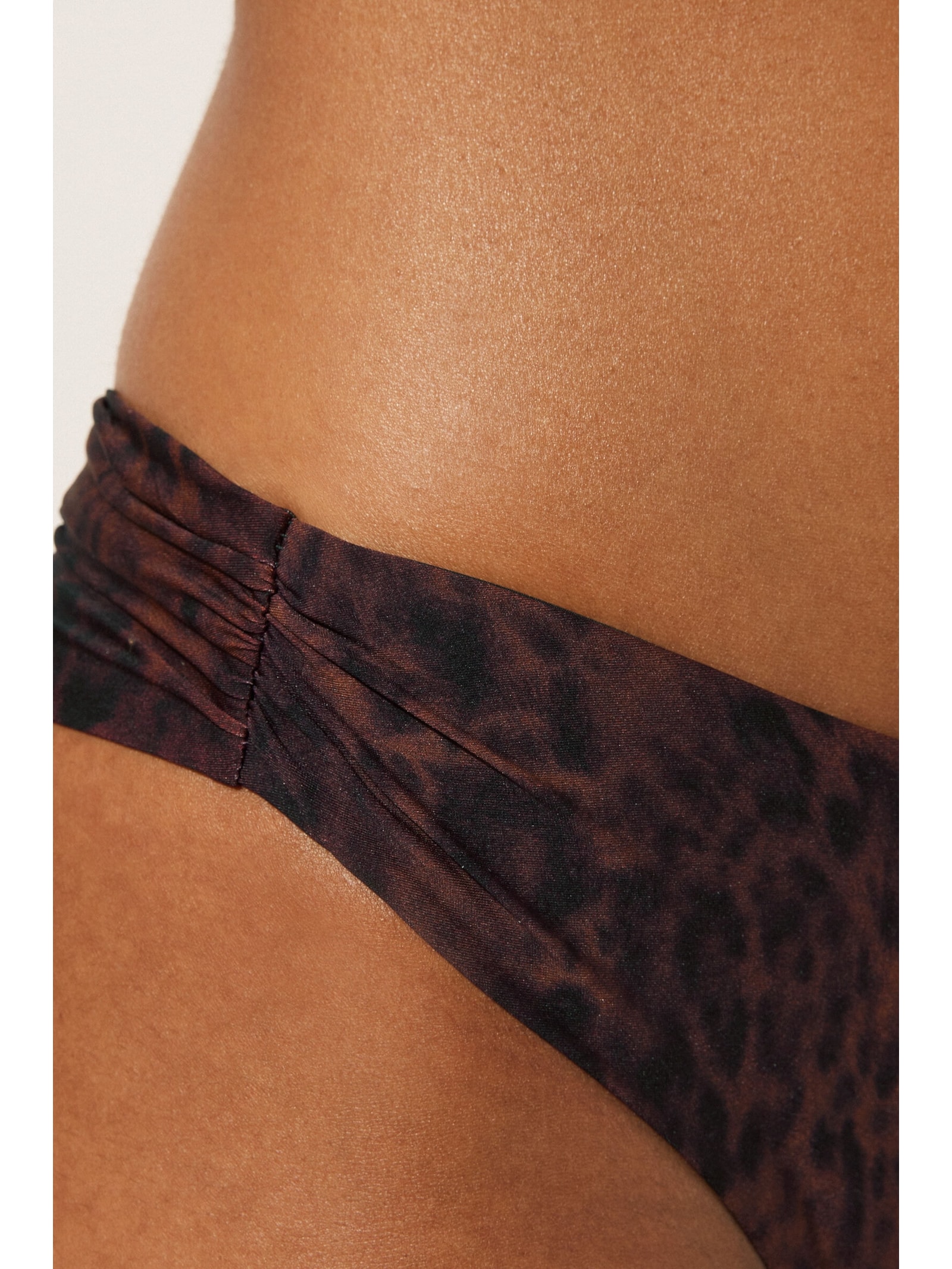Calcinha Brasileira De Biquíni Dark Animalier Marrom Calzedonia