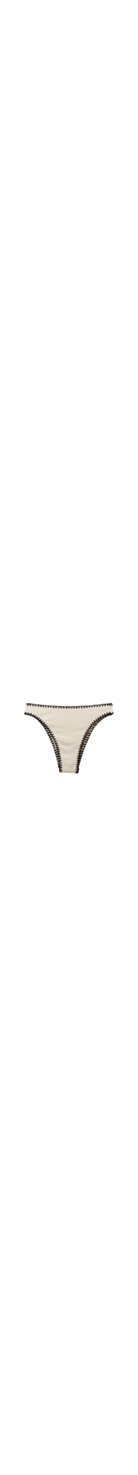 Calcinha Brasileira De Cintura Alta Bicolor Embroidery - Off-White