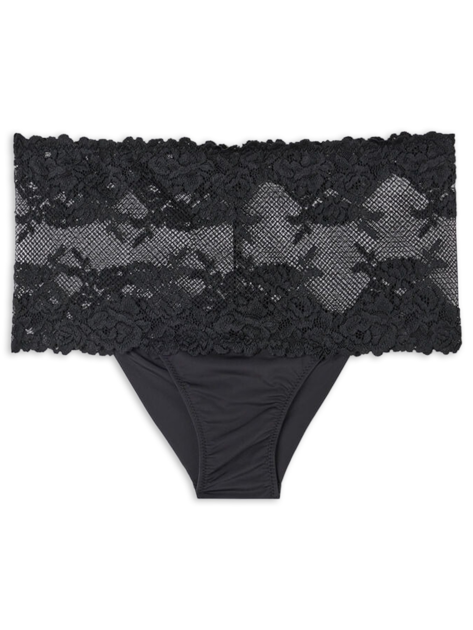 Calcinha Brasileira De Cintura Alta Pretty Flowers Preto Intimissimi