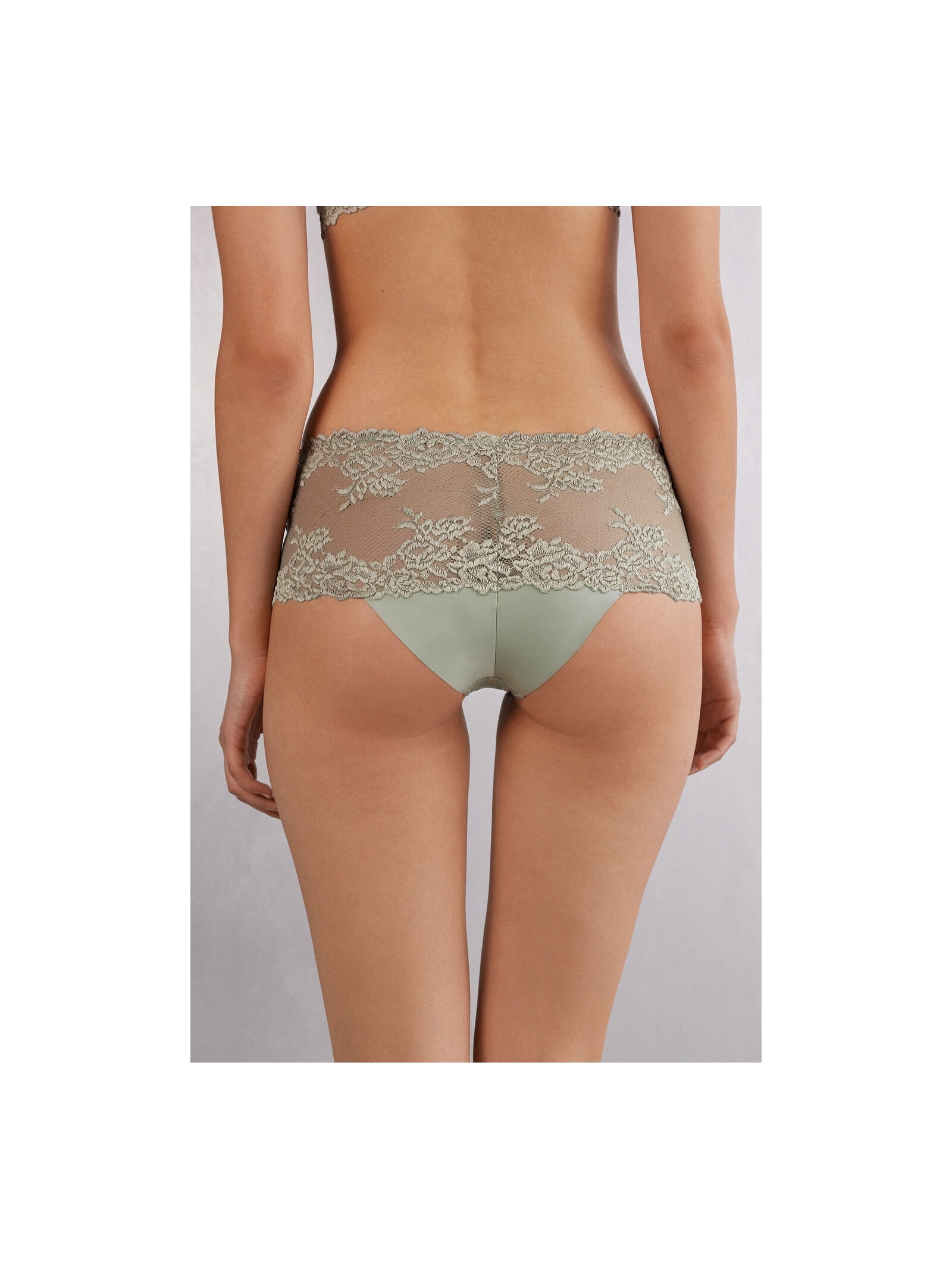 Calcinha Brasileira De Cintura Alta Pretty Flowers Verde Intimissimi