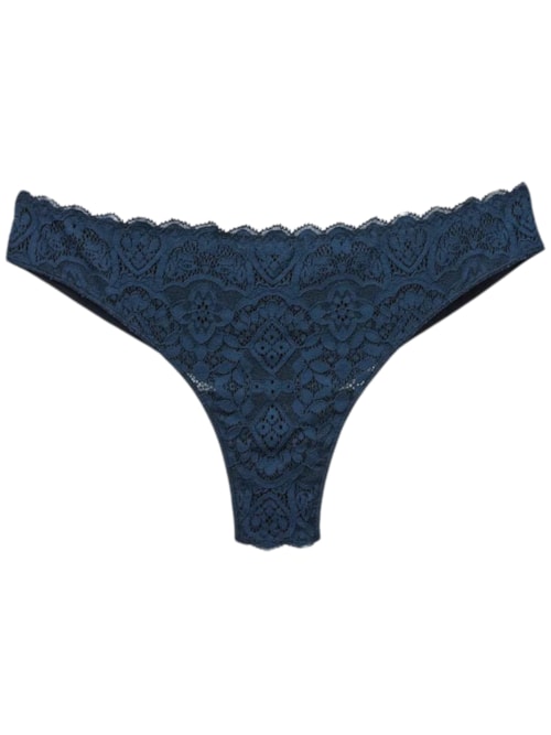 Calcinha Brasileira Em Renda e Microfibra – Azul