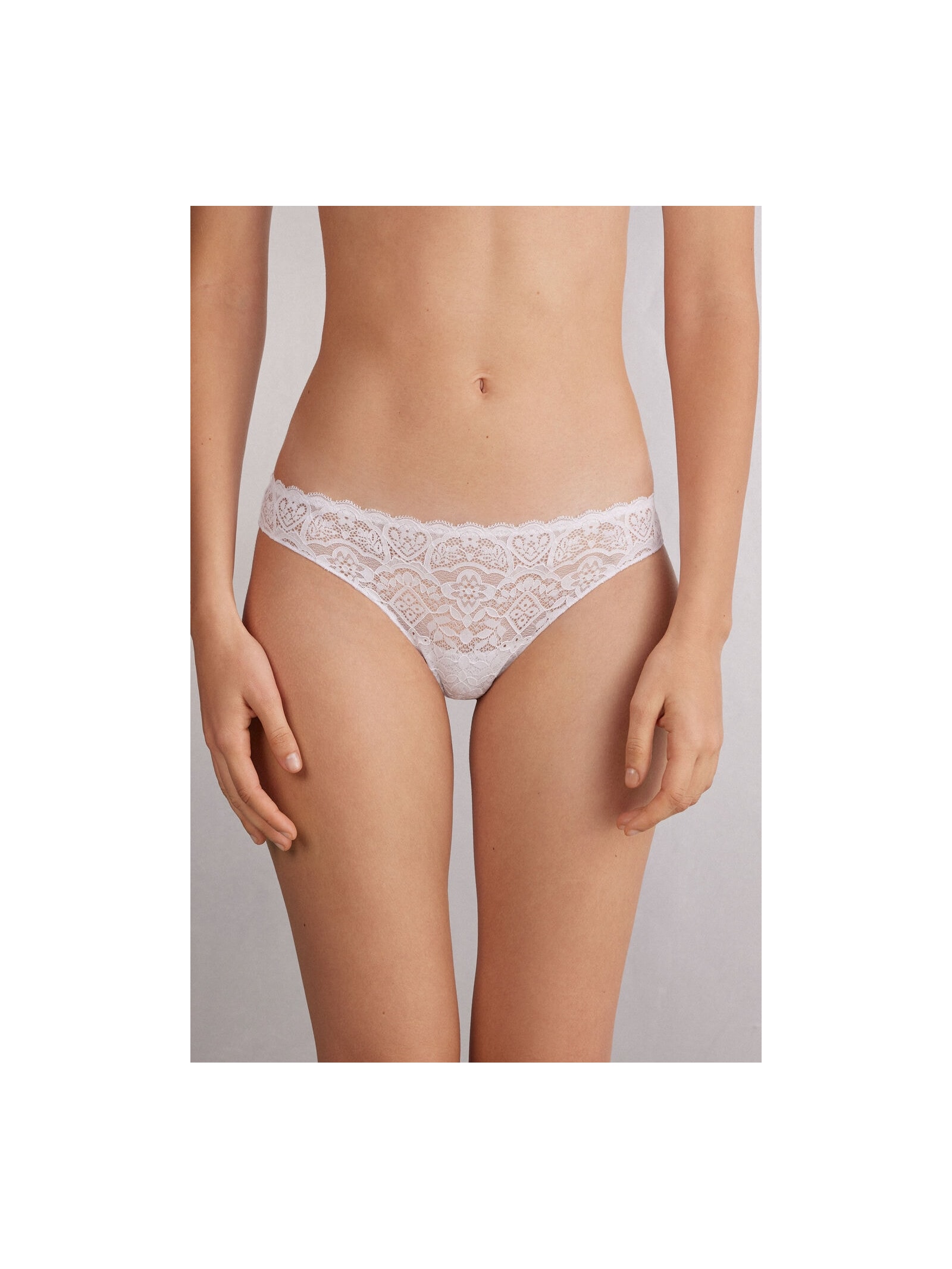 Calcinha Brasileira Em Renda e Microfibra Branco Intimissimi