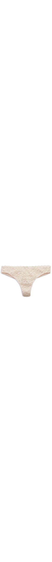 Calcinha Brasileira Em Renda e Microfibra - Off-White