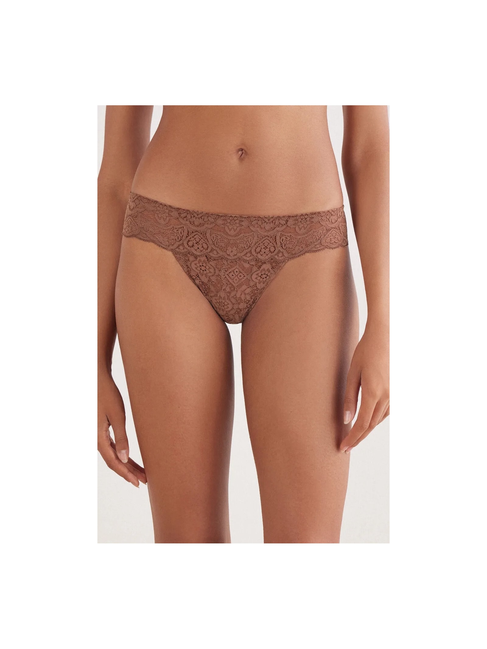 Calcinha Brasileira Em Renda Marrom Intimissimi