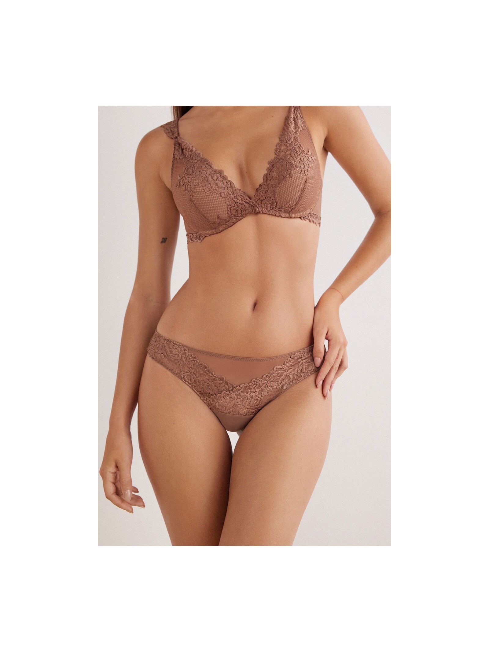 Calcinha Brasileira Pretty Flowers Marrom Intimissimi