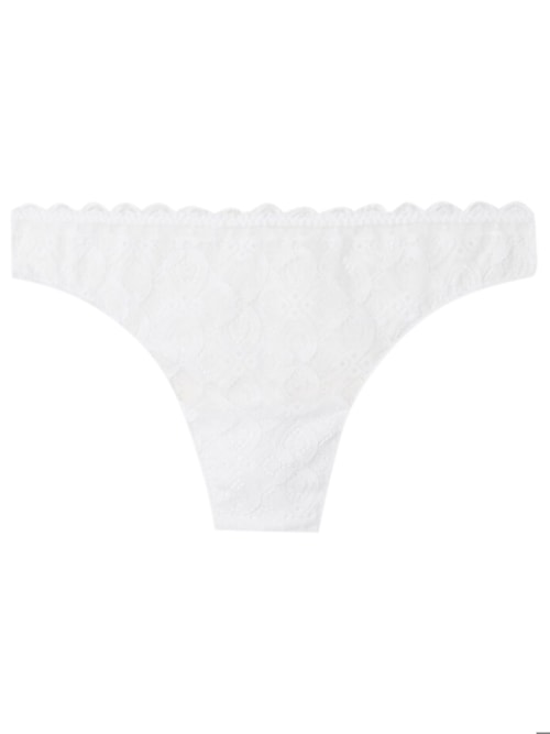 Calcinha Brasileira Renda e Microfibra - Branco