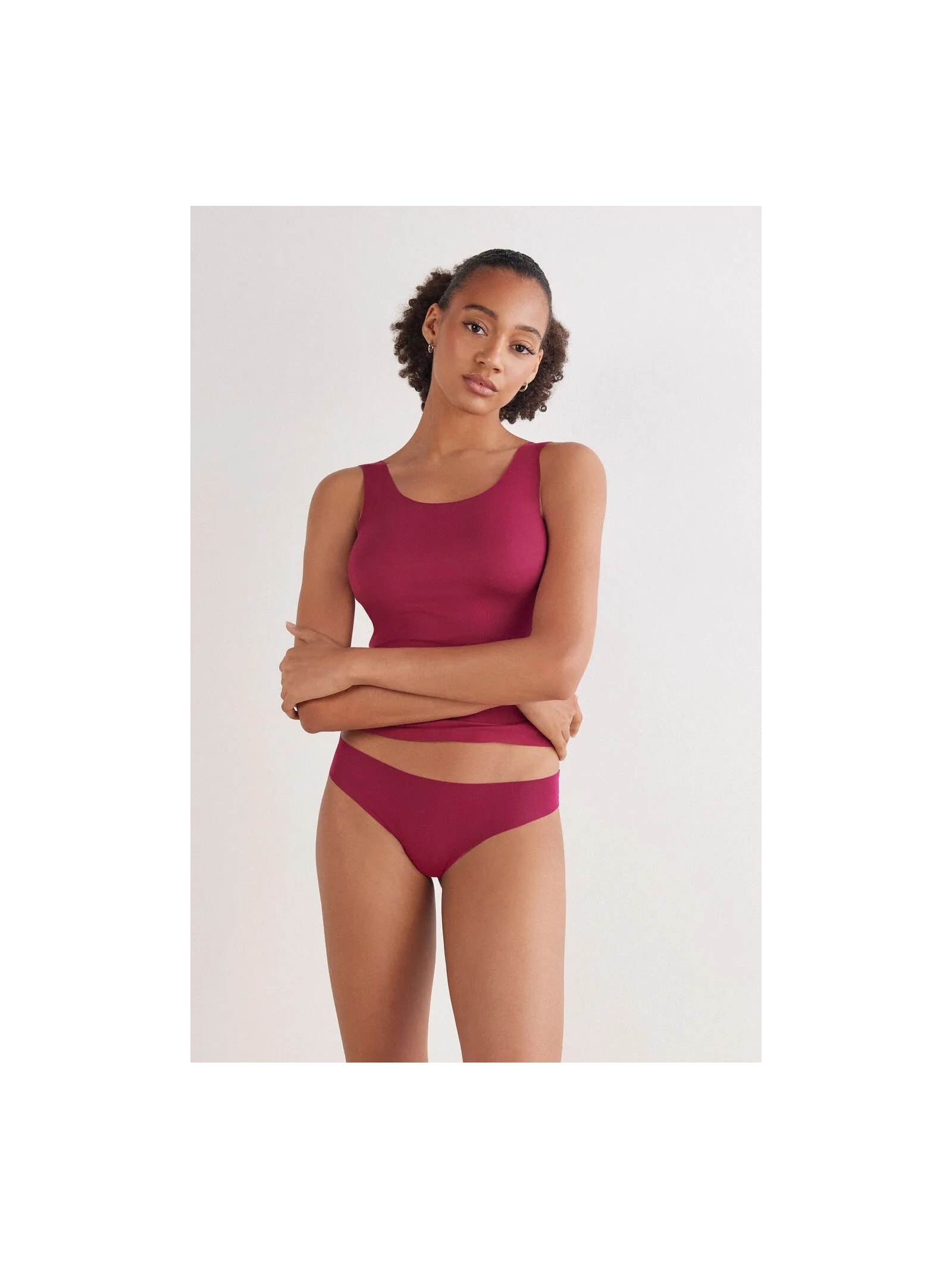 Calcinha Brasileira Sem Costuras Em Algodão Bordô Intimissimi