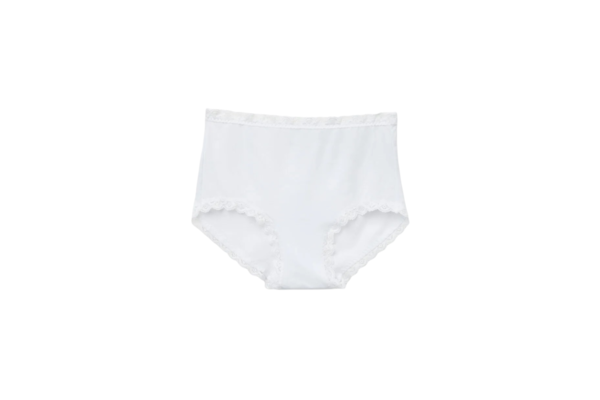 Calcinha Cullote Em Algodão e Renda - Branco