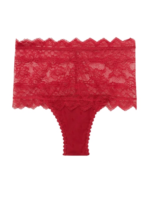 Calcinha Culotte Brasileira Cintura Alta Winter Of Love – Vermelho