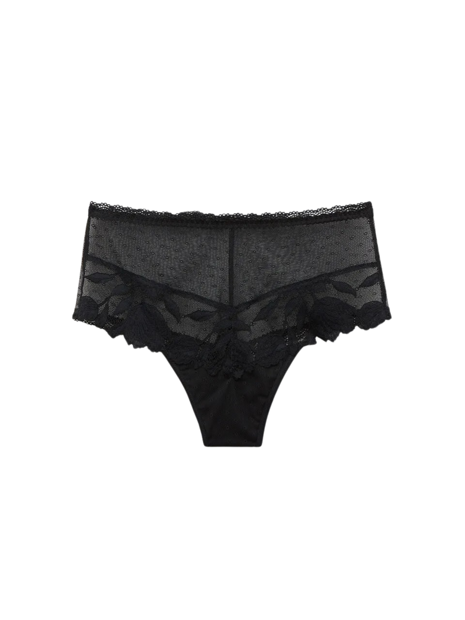 Calcinha Culotte Brasileira De Cintura Alta All About Flowers Preto Intimissimi