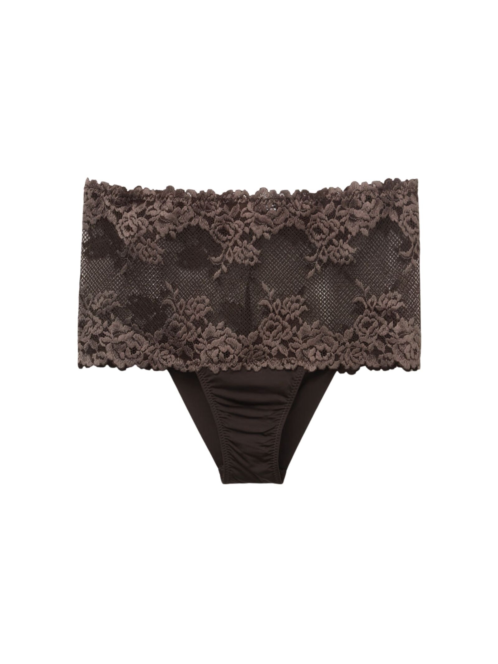 Calcinha Culotte Brasileira De Cintura Alta Pretty Flowers Marrom Intimissimi
