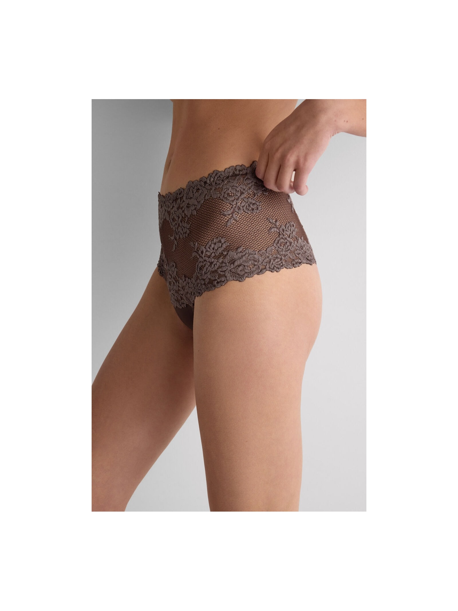 Calcinha Culotte Brasileira De Cintura Alta Pretty Flowers Marrom Intimissimi