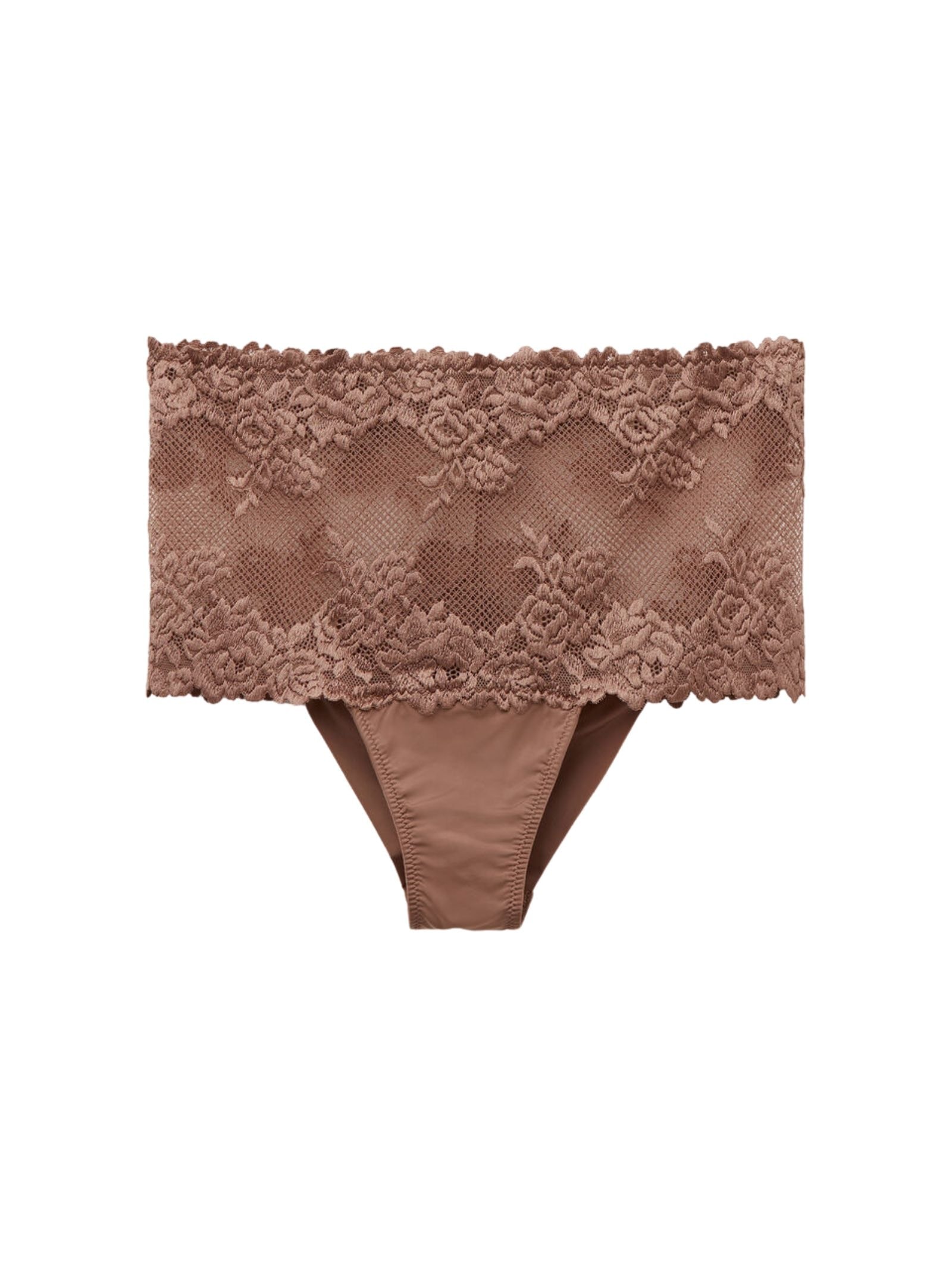 Calcinha Culotte Brasileira De Cintura Alta Pretty Flowers Marrom Intimissimi