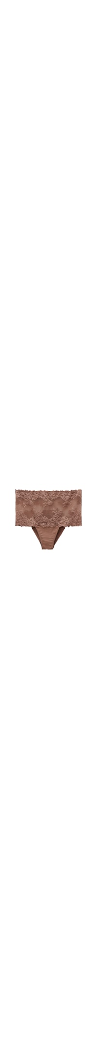 Calcinha Culotte Brasileira De Cintura Alta Pretty Flowers - Marrom