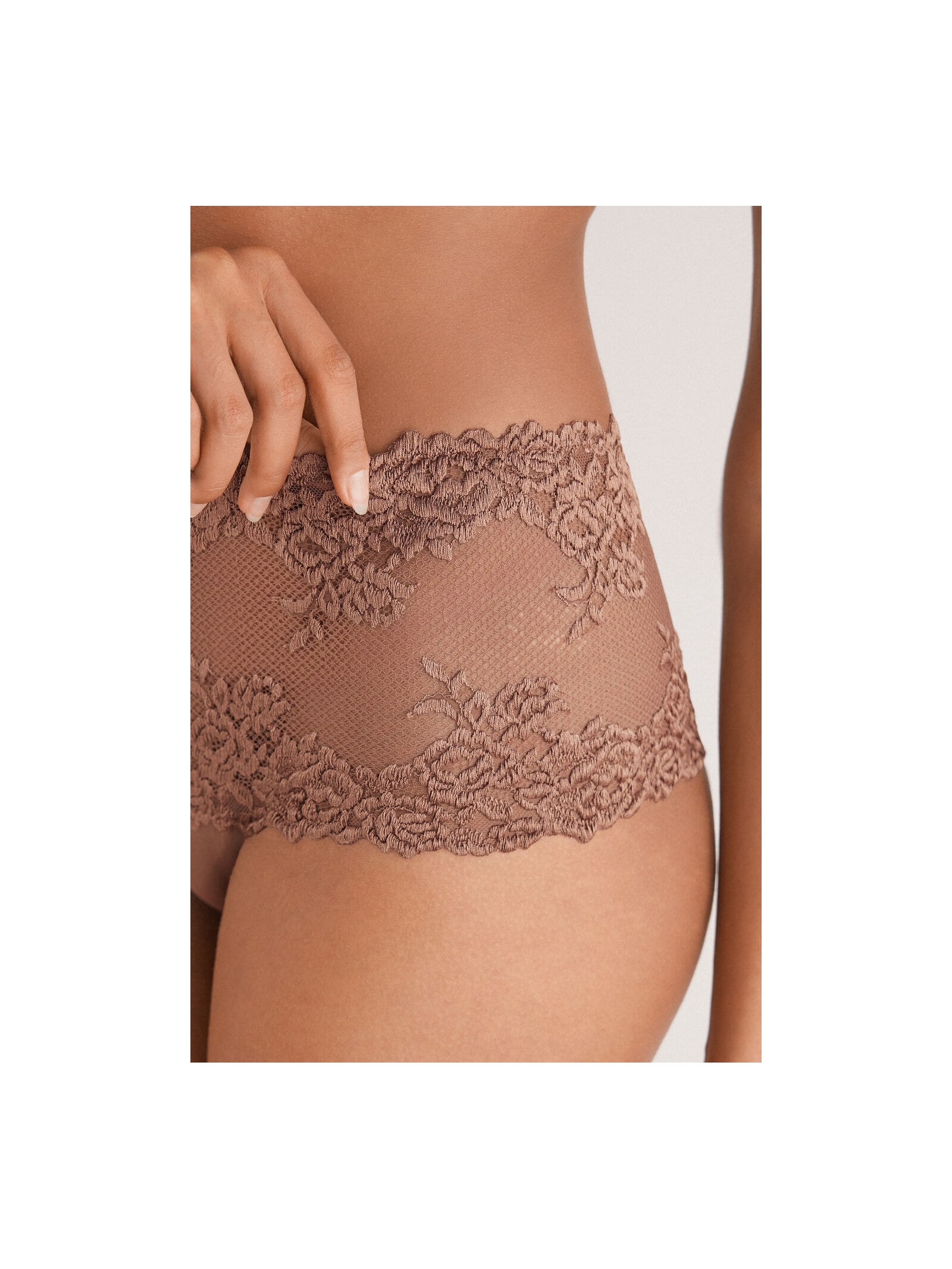 Calcinha Culotte Brasileira De Cintura Alta Pretty Flowers Marrom Intimissimi
