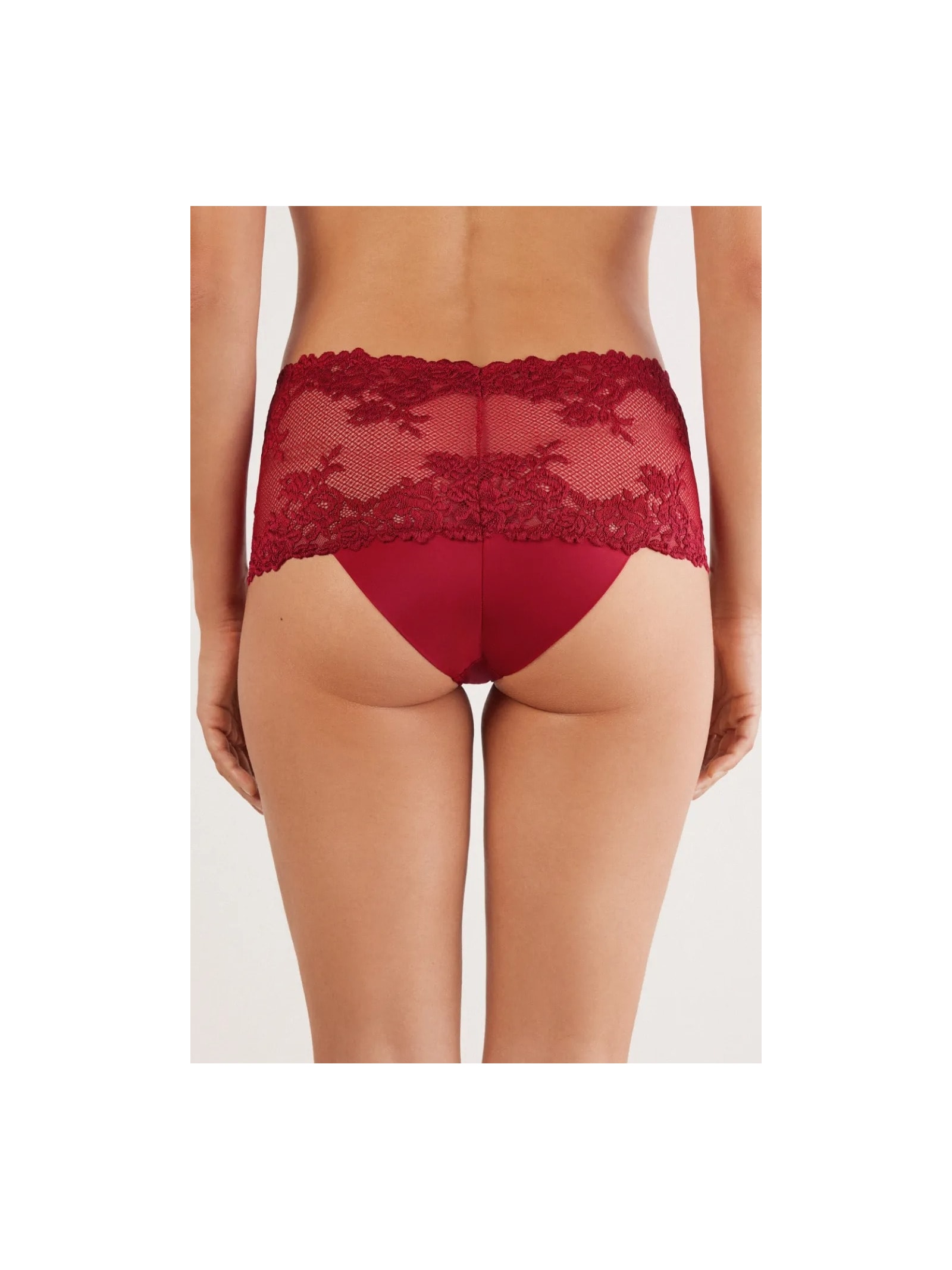 Calcinha Culotte Brasileira De Cintura Alta Pretty Flowers Vermelho Intimissimi