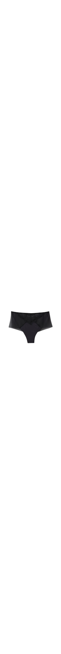 Calcinha Culotte Brasileira De Cintura Alta Sheer Glamour - Preto