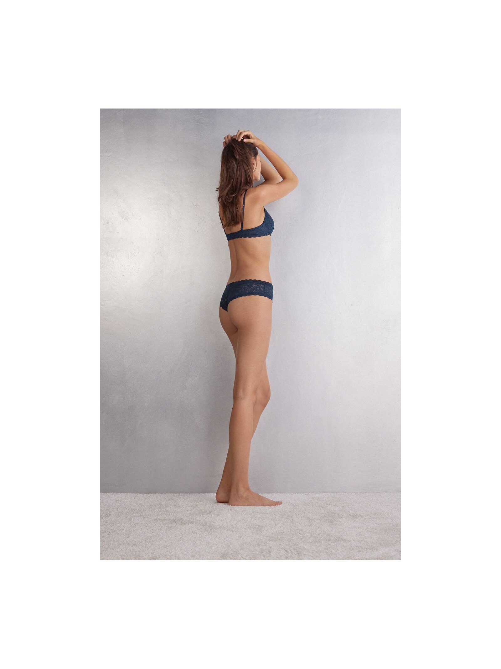 Calcinha Culotte Brasileira Em Renda Azul Intimissimi