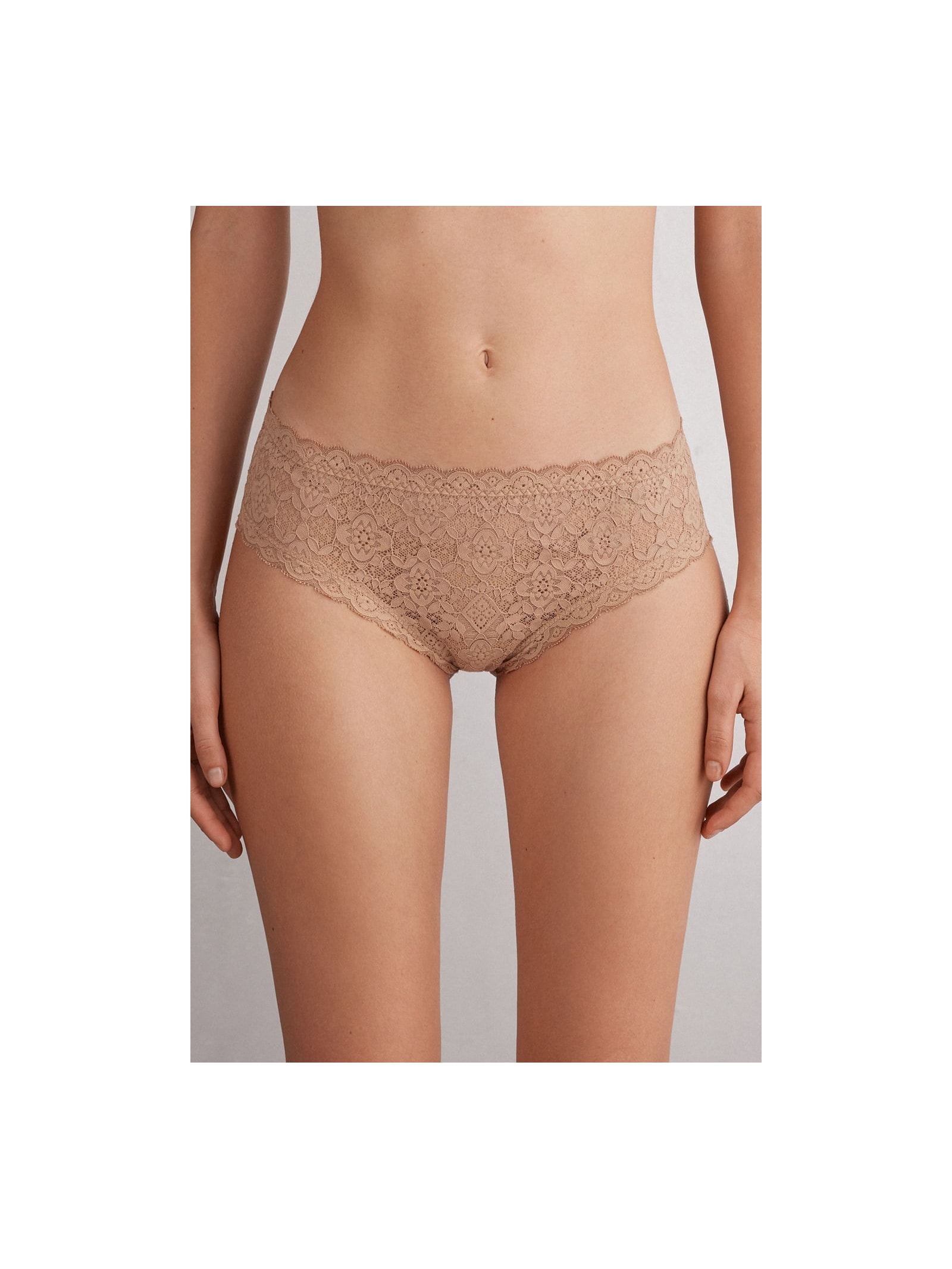 Calcinha Culotte Brasileira Em Renda Bege Intimissimi