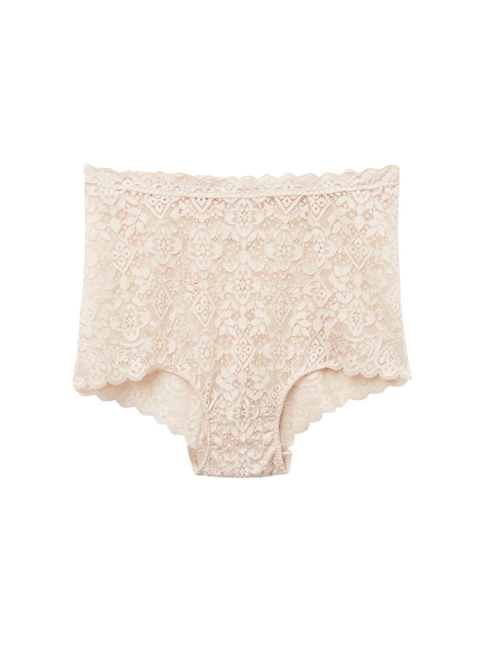 Calcinha Culotte De Cintura Alta Em Renda Off-White Intimissimi