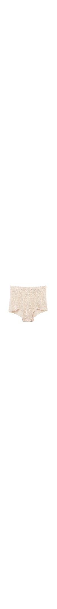Calcinha Culotte De Cintura Alta Em Renda - Off-White