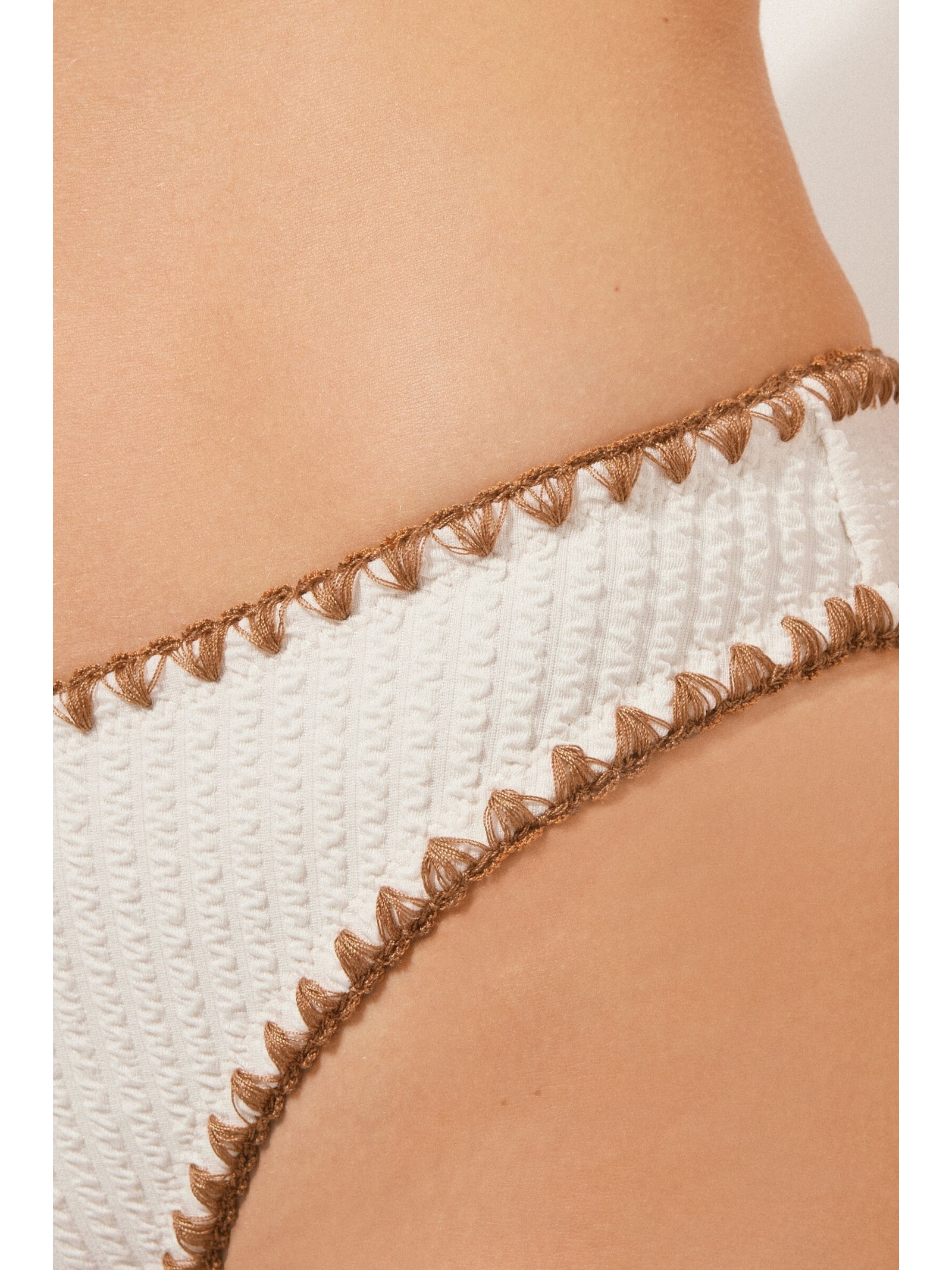 Calcinha De Biquíni Bicolor Off-White Calzedonia