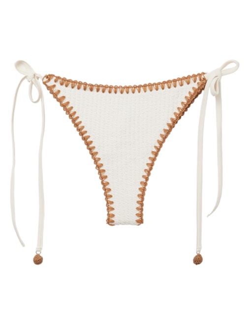 Calcinha De Biquíni Brasileira Bicolor – Off-White